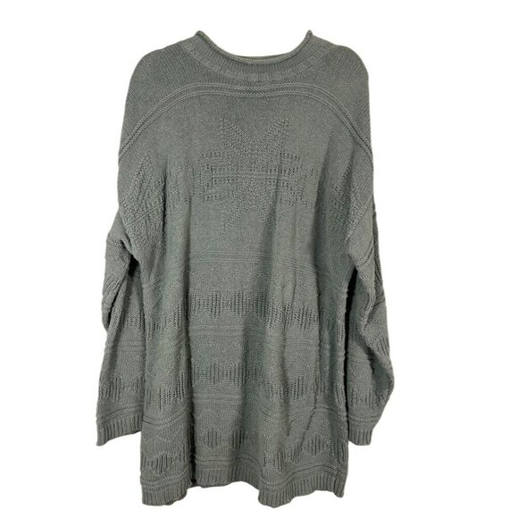 Basic Editions Sweater Men 2X Green Crew Snowflake Winter Neutral Retro Y2K 80s - Picture 1 of 12